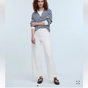 NWT Madewell The Curvy Emmett Wide Leg Jean Welt Pocket Edition 25 Tile White